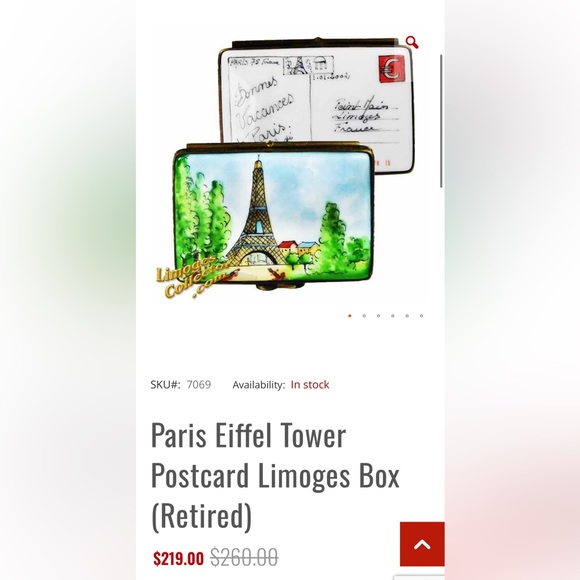 SOLD Vintage Limoges France Hand Painted Eiffel Tower Letter Mini Trinket Box - Picture 8 of 8